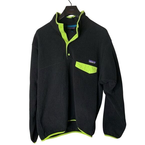 Patagonia Synchilla fleece pullover sweatshirt black brat men's size large 25580 - Picture 1 of 6